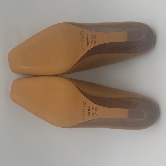 1433- Vince Benita Women's Mules Genuine Leather Size 7.5 M Tan Color NWT - Picture 7 of 10